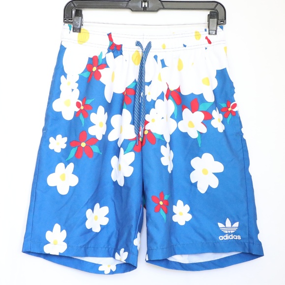 adidas mens floral swim shorts